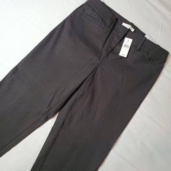 Ann Taylor Loft Womens Size 8 NWT Riviera Cropped Marisa Fit Pants Dotted Black - Picture 1 of 9